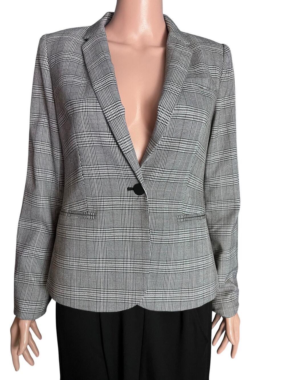 Calvin Klein Women’s Glen Plaid Blazer 6 Petite Academia Officecore Preppy